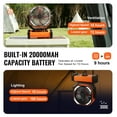 thumbnail image 4 of KFFKFF 9 inch Camping Tent Fan, 2000mAh Portable Fan with Hook for Tents, Rechargeable Auto Oscillating with LED Lantern 4 Speeds Adjustable, Swivel Timer, 4 of 8