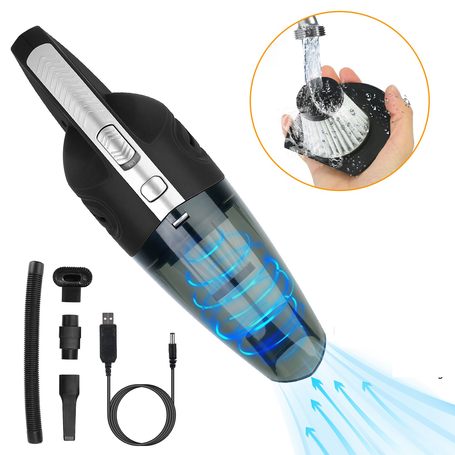 iNova 4800PA Powerful Car Vacuum Cleaner,Cordless Wet Dry Handheld