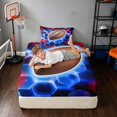 thumbnail image 3 of Manfei Boys Football Twin Fitted Sheet, Rugby Gamer Bedding, Red Blue Brown 2pcs, 1 Fitted Sheet and 1 Pillowcase, 3 of 6