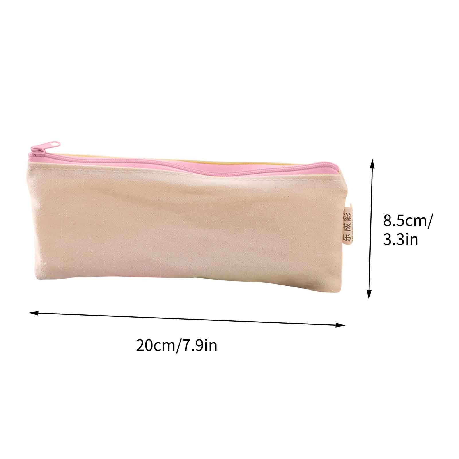 Pink Canvas Makeup Bag,Bulk Cosmetic Bags With Multi-Color Zipper,Canvas  Zipper Pencil Case Pouch,DIY Craft - AliExpress