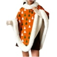 thumbnail image 2 of Yeahitch Womens Shawls Christmas Tree Print Comfy Cozy Plush Fleece Fall Winter Warm Womens Tops Cozy Fluffy Fleece Shawl Cape, 2 of 6