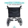 thumbnail image 3 of Silla de Ruedas de Traslado Todo Terreno - Doble Cruceta Reforzada, Frenos en Manubrio y Laterales, Llantas Semi-Neumáticas, Soporta 100 Kg, Comodidad y Seguridad, 3 of 10