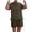 00 # Army Green, variant on REORIAFEE Plus Size Outfits for Women 80s Outfit Women's Spring Summer Round Neck Ruffle Short Sleeve Shorts Casual Suit Pink S