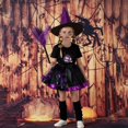 thumbnail image 3 of Conjunto de accesorios de disfraz de bruja para niños y niñas, falda de tutú de malla, sombrero de bruja, escoba para Cosplay, actuación, fiesta de Carnaval, 3 of 4