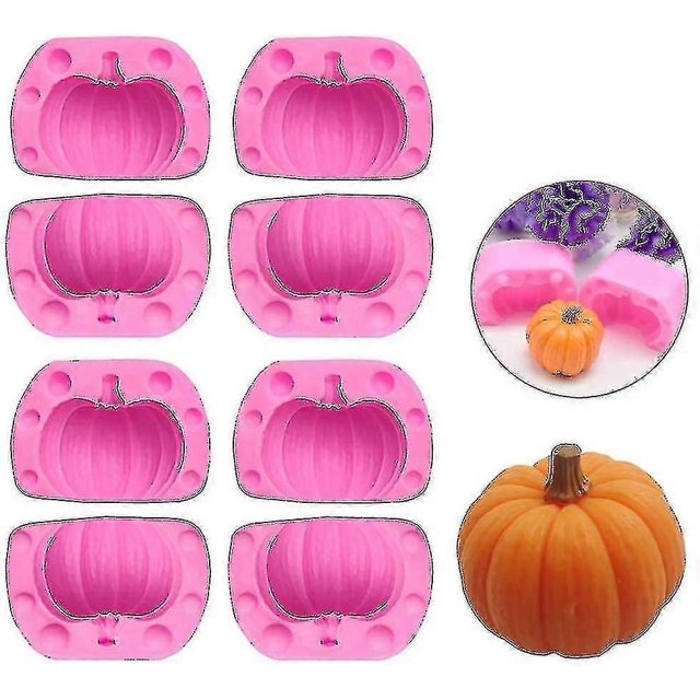 4 Pairs Pumpkin Christmas Decoration Silicone Mold Tool Chocolate Candy Candle Mold Pumpkin Mold