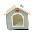thumbnail image 3 of Cama para gatos semicerrada, nido para perros y gatos, lavable, repetición, camas para perros relajantes y acogedoras, casa para gatos para cachorros, Verde claro, 3 of 10