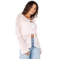 thumbnail image 4 of Celebrity Pink Women's Long Tie Front Crochet Cardigan, Sizes XS-XXXL, 4 of 6