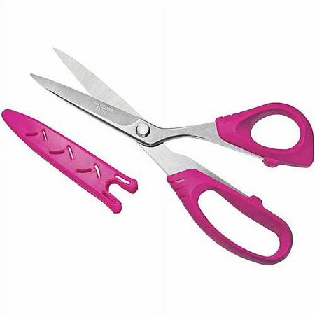 UPC: 0736370302122 | Havels 8 Inch Serrated Fabric Scissors Pink Comfort Grips 30202