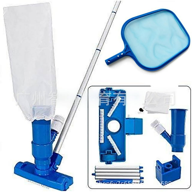 Durable European Standard Pool Cleaning Kit: Lightweight Portable Vacuum Nozzle with Shallow Net – Efficient, User-Friendly Design for Easy Storage & Quick Water Sport Pool Maintenance, Must-Have for