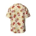 thumbnail image 4 of Goofa Cartoon Popcorn Printed Men's Casual Short-sleeved Shirt,Lightweight Breathable Button-down,Summer Casual men's top,Versatile Fashion shirt-3X-Large, 4 of 7