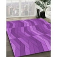 thumbnail image 3 of Ahgly Company Machine Washable Indoor Round Transitional Bright Neon Pink Purple Area Rugs, 8' Round, 3 of 7