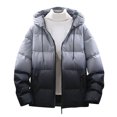 thumbnail image 1 of Hombres Gradiente Color Casual Espesar Con Capucha Cremallera Multi Bolsillo Mantener Caliente Chaqueta Abrigos Pompotops oipoqjl21225, 1 of 9