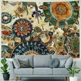 thumbnail image 4 of PRATYUS Boho Vintage Mandala Tapestry for Bedroom, Funny Hippie Indian Floral Leaves Room Decor Wall Tapestry Hanging, Mandala Bohemian Plant Tapestry Aesthetic Posters for Living Room, 4 of 6