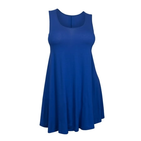 eVogues Apparel - eVogues Plus Size Sleeveless Dress Top Royal Blue ...