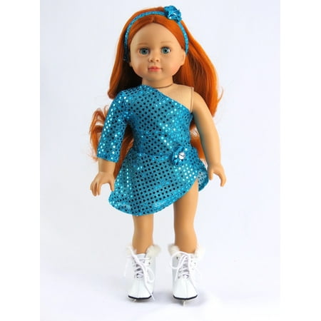 - Teal Sequin Ice Skating Outfit - Fits 18
