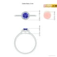 thumbnail image 6 of Angara Natural 0.5 Ct. Tanzanite with Diamond Halo Ring in 14K White Gold for Women (Ring Size: 12), 6 of 11