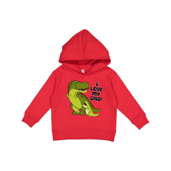 Inktastic I Love My Dad with Baby and Daddy Tyranasaurus Rex Toddler Hoodie