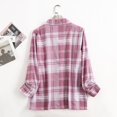 thumbnail image 4 of Womens Pajama Sets 2 Piece Cotton Plaid Pjs Long Sleeve Sleepwear Christmas Button Down Lounge Set, 4 of 8