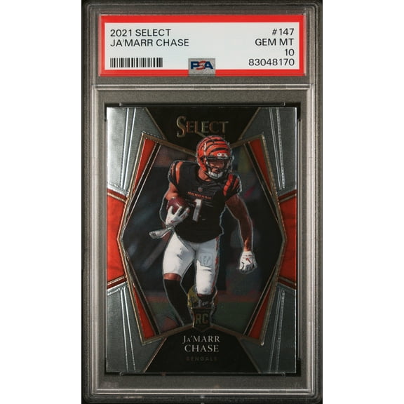 Ja'Marr Chase 2021 Panini Select Football Rookie Card #147 Graded PSA 10