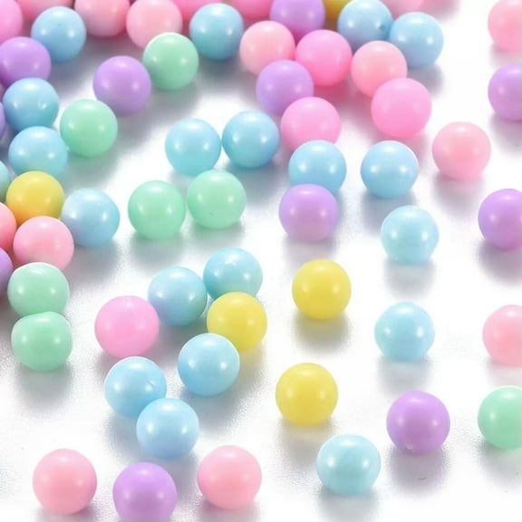 U8MO 390pcs/50g 6mm No Hole Round Opaque Acrylic Beads Undrilled Loose Spacer Craft