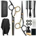 thumbnail image 1 of Juego de tijeras para cortar el cabello AuLiky, 15 piezas, acero inoxidable, 1 of 7