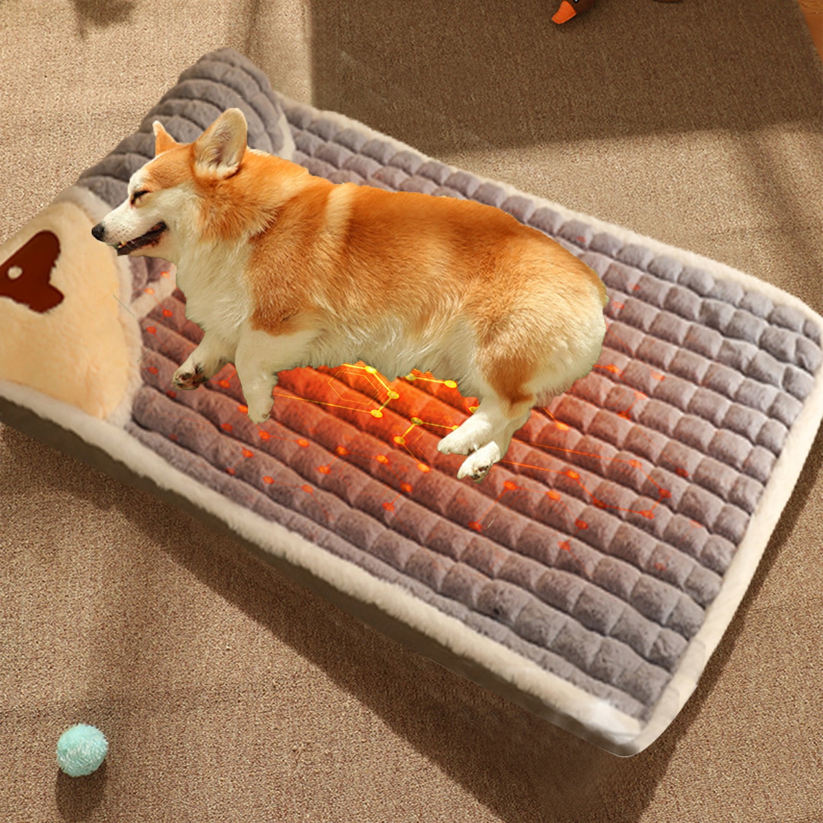 Stylish Dog Bed Mat, Reversible Dog Crate Pad, Waterproof Dog Mattress, Removable Machine Washable Cover, Firm Support for Medium and Large Dogs