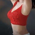 thumbnail image 6 of ZHENHONG Bras for Women Seamless Plain Push Up Bras Ladies' No Underwire Full Cup Bras Red L, 6 of 9