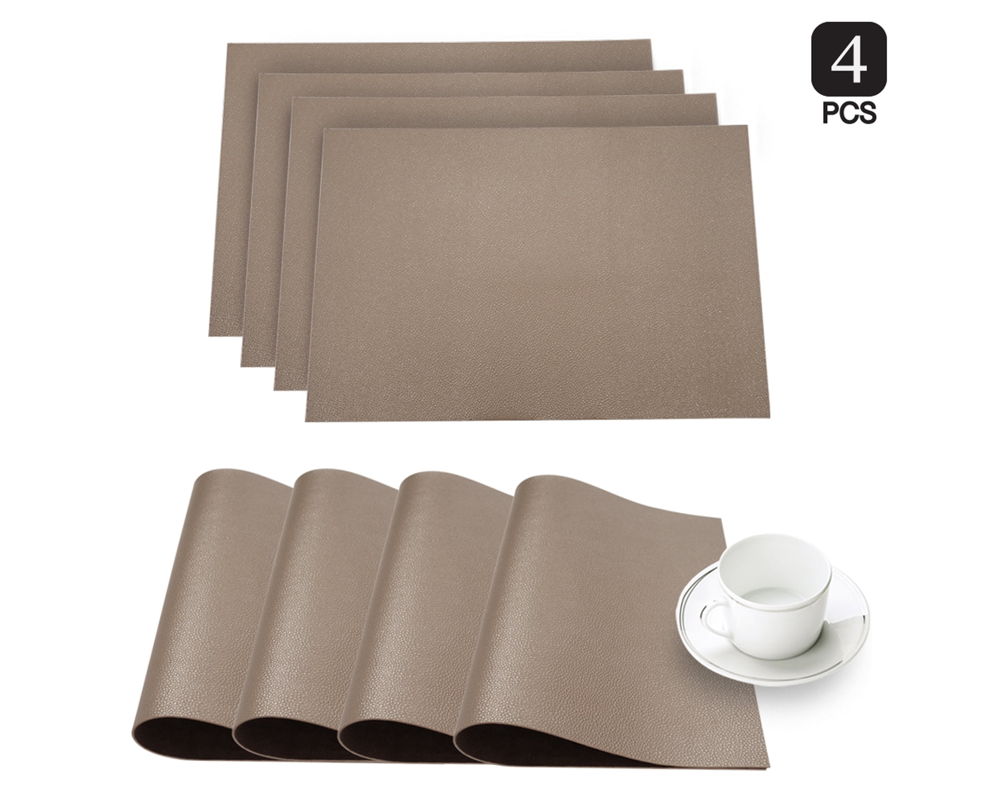 Pebble Placemats Sets Of 4 In Taupe