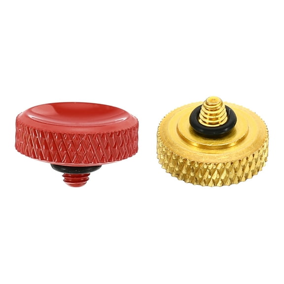 Camera Shutter Button, 2 Pack Soft Shutter Release Button Camera Button Carved, Red Golden
