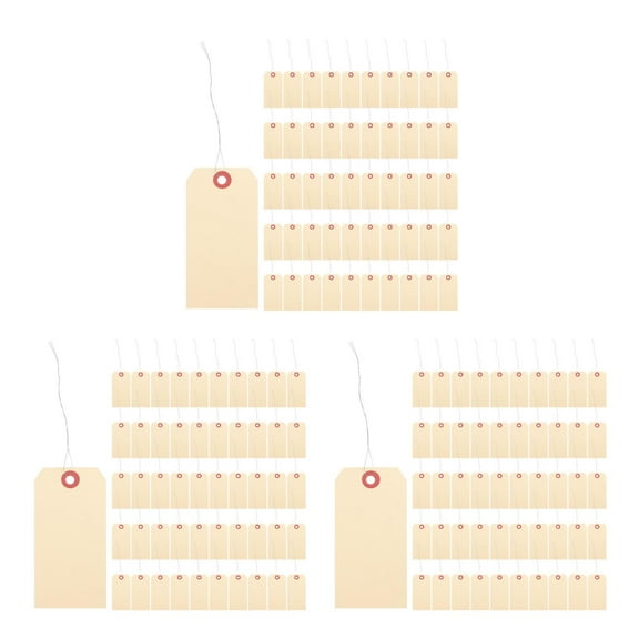 300pcs Shipping Tags Manila Wire Tags Packaging Wired Tags Blank Tags with Iron Wires
