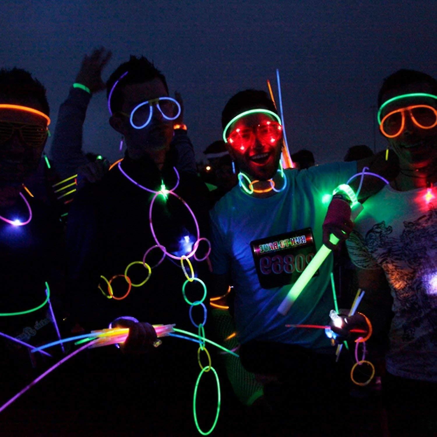 Glow Sticks Bulk 50ct Glow Eyeglasses Glow In The Dark Rave Party Glasses Birthday Wedding Favors Glow Party Supplies Christmas Halloween Decor Walmart