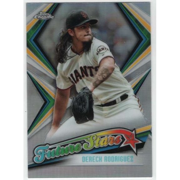 Collectible 2019 Topps Chrome Future Stars #FS-8 Dereck Rodriguez San Francisco Giants MLB Baseball Trading Card