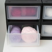 IRIS 6 Qt Stackable Storage Drawer, Plastic Drawer Organizer with Clear Doors for Pantry, Closet, Desk, 8Pk