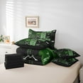 thumbnail image 6 of jejeloiu Rustic Camo 7 Pieces Bedding Comforter Set,Jungle Deer Skull Full Bedding Set,Green Black Fitted Sheet Flat Sheet For Boys Kids,Microfiber Bedroom Decor Reversible, 6 of 8