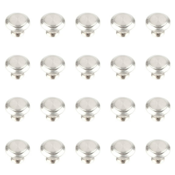 20 Pcs Handle Cupboard Drawer Pulls Stainless Steel Round Knobs Single Hole Door