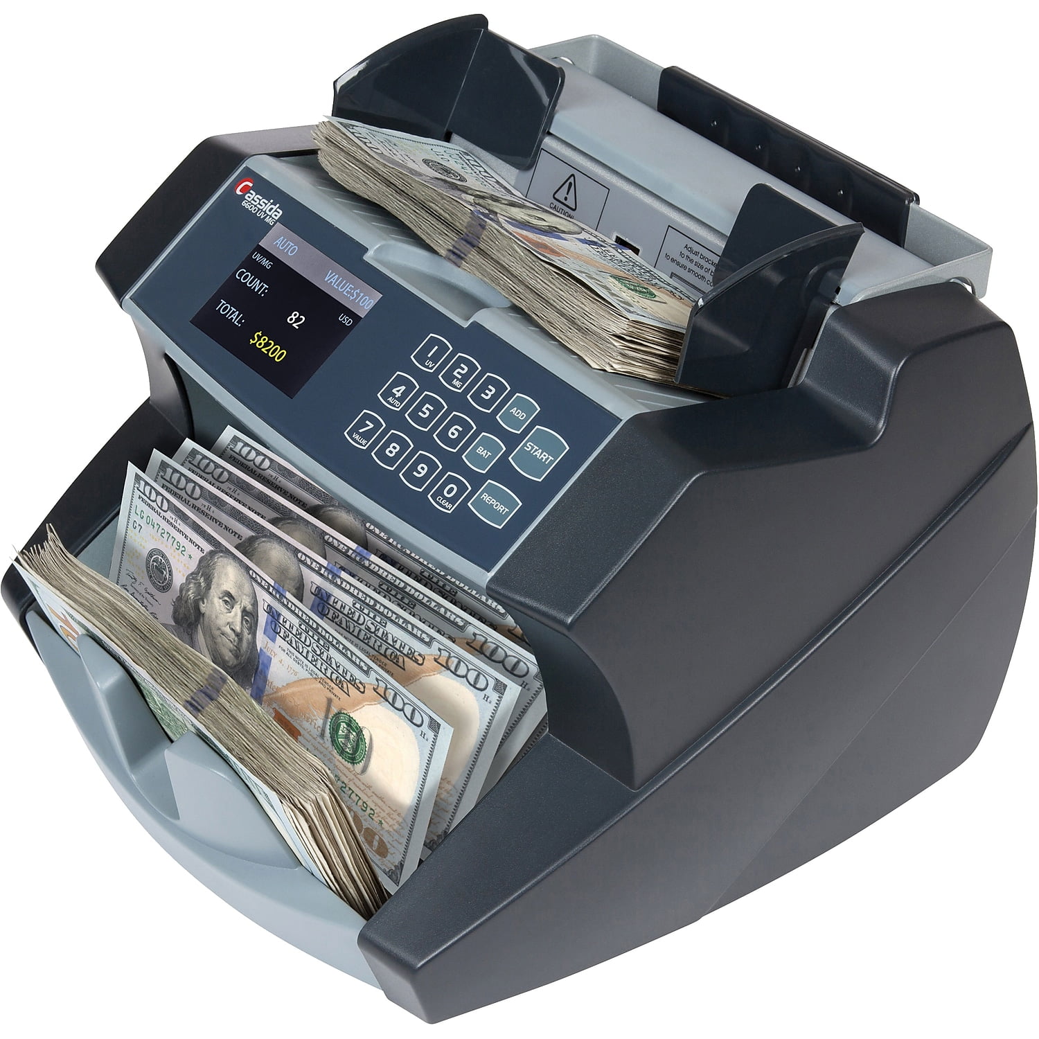 ヒート DETECK DT-LED1 External LED Screen and DT800 Bank Grade Multi Currency  Bill Counter with Reject Pocket, Serial Nb, 2CIS/UV/MG Counterfeit 