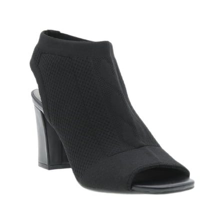 Impo Womens Velancy Knit Peep Toe Wedge Sandals Black 10 Medium (B,M)