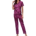 thumbnail image 6 of SDNall Womens Fashion Home Wear Pajamas Women Two-Piece Suit Sleeve Pants Pajama Set Homewear, 6 of 9