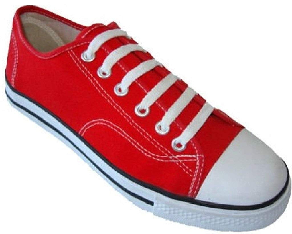 cheap red canvas shoes