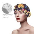 thumbnail image 5 of Skull gold flower Shower Cap, Reusable Bath Hair Hat for all Hair Lengths Hair Cover with Elastic Band Double Waterproof Layers Bathing Hat, 5 of 5