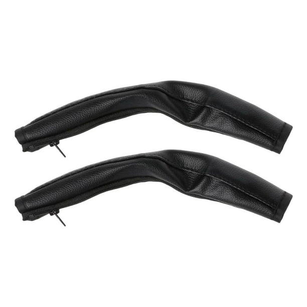 Funda protectora universal de piel sintética para manillar de cochecito de bebé. Negro