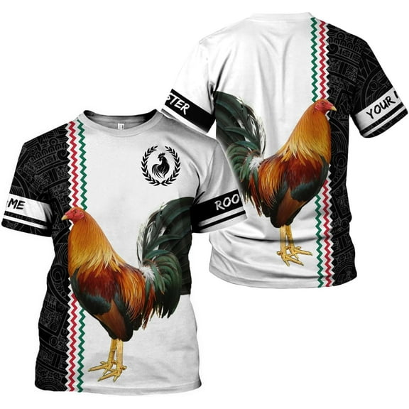 Personalized Rooster shirts 3D Rooster Mexican Shirts for Men Rooster Mexico Shirt Rooster Shirt for Men Women S-5XL (S)