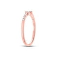 thumbnail image 4 of FB Jewels 10kt Rose Gold Womens Round Diamond Heart Knot Stackable Band Ring 1/8 Cttw, 4 of 4