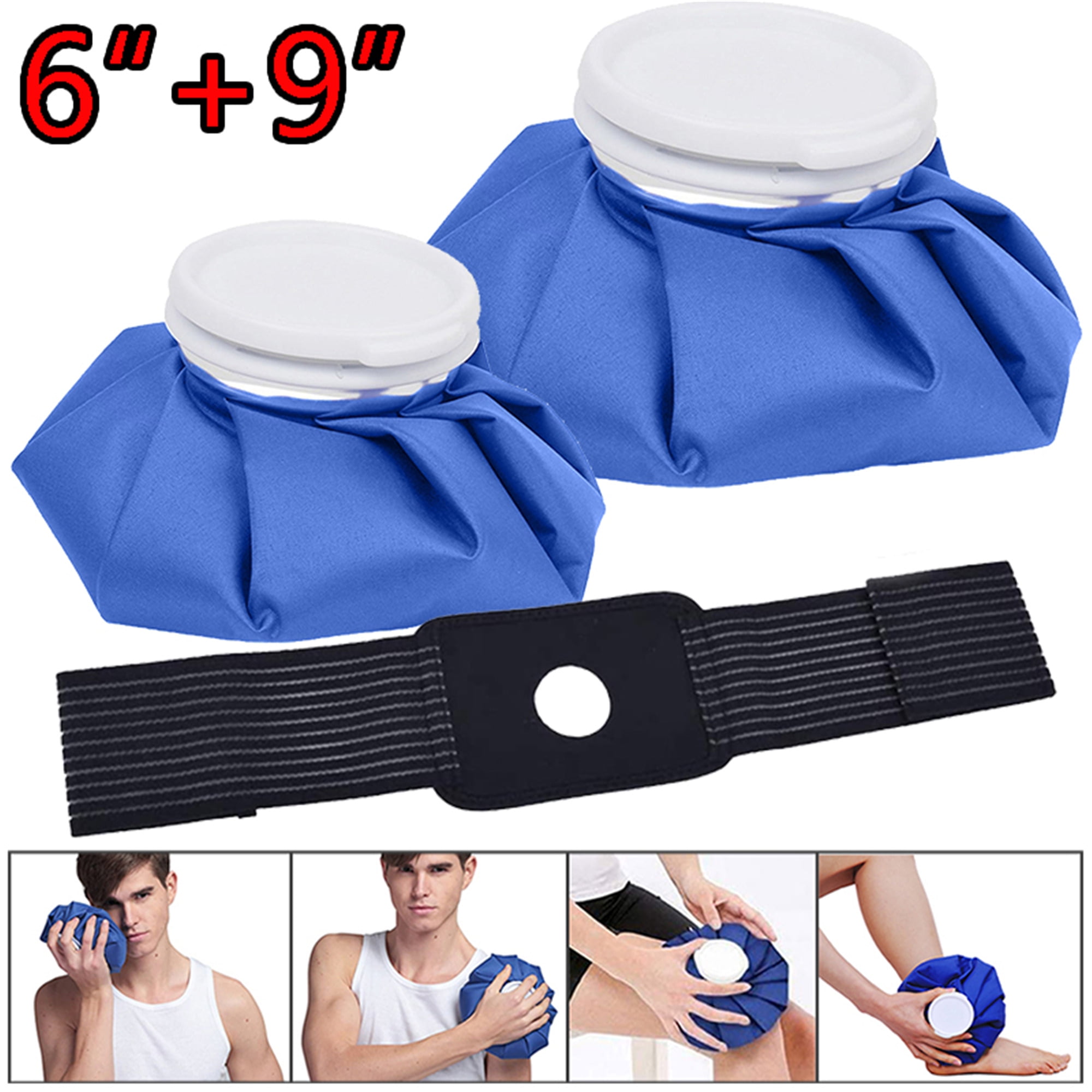 Elbourn 3 Pack Reusable Ice Bags Ice Packs for Injuries Hot Water Bag