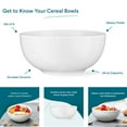 thumbnail image 6 of Kook 6-Pc Ceramic Cereal Bowl Set 24 Oz Breakfast Bowl Stoneware Kitchen Set, 6 of 7