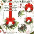 thumbnail image 2 of Guvpev 6 Pcs 6 Inch Christmas Mini Cabinet Wreaths for Kitchen with Ribbon Bows Norfolk Pine Small Window Wreaths Garland for Door Window Farmhouse Christmas Party Decorations, 2 of 12
