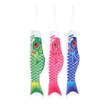 ELAYARD Japanese Fish Wind Sock Large Outdoor Decoration Satin 3pcs