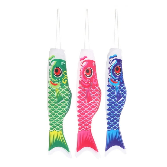 ELAYARD Japanese Fish Wind Sock Large Outdoor Decoration Satin 3pcs