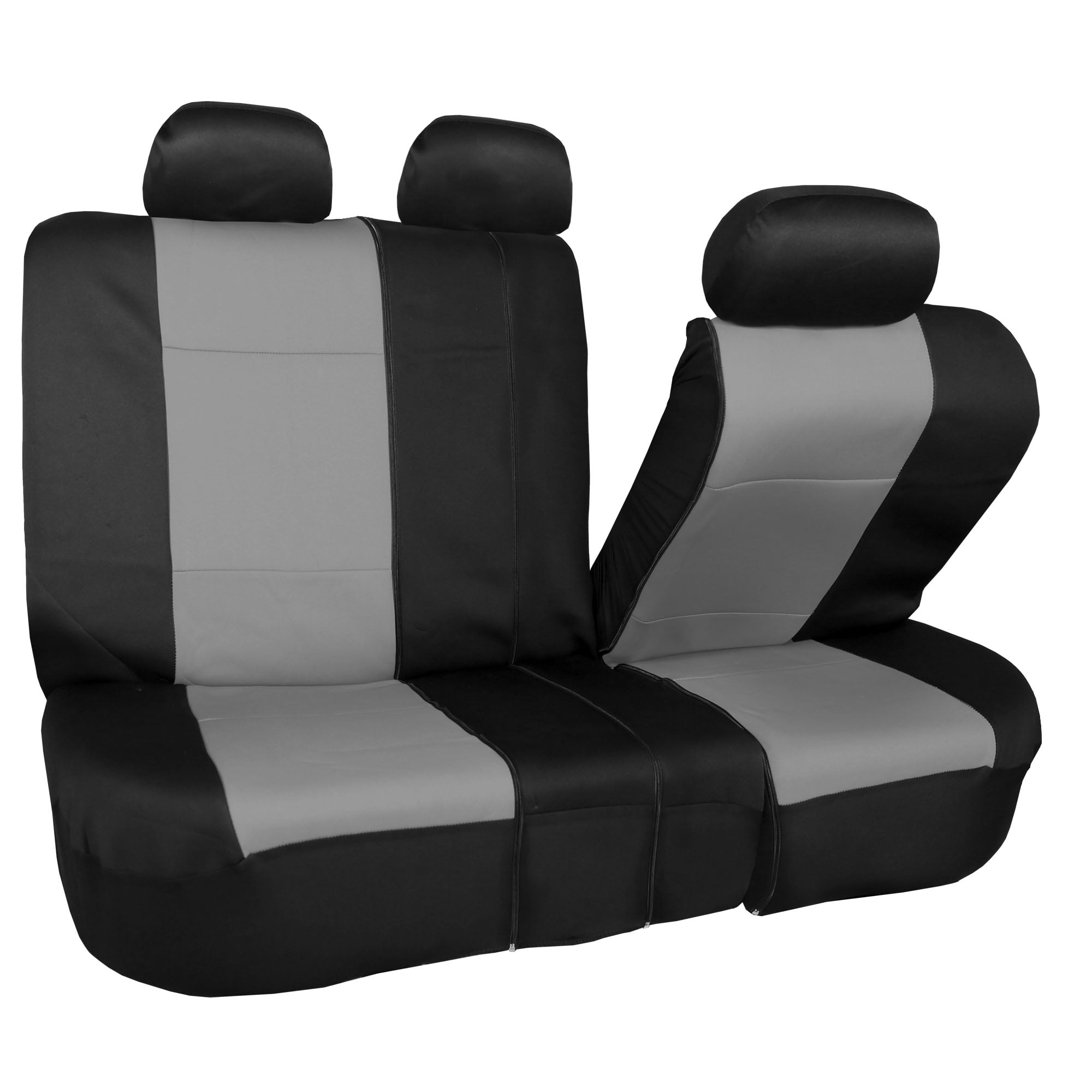 FH Group Neoprene Universal Car Seat Covers Fit For Car Truck SUV Van - Rear Bench Gray