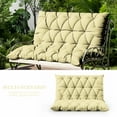 thumbnail image 2 of Snubbull Swing Replacement Cushion, Outside Bench Cushion with Backrest, 1-2 Seater Cushion with 6 Ties for Outdoor Furniture, 47 x 40 x 5 inches Porch SwingCushion Garden Bench, Light Yellow, 2 of 7